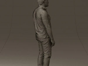 man in blue polo jeans 0599 3d print ready 3D Print Model
