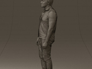 man in blue polo jeans 0599 3d print ready Modèles 3D en vedette