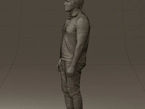 man in blue polo jeans 0599 3d print ready 3D Print Model
