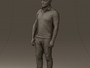 man in blue polo jeans 0599 3d print ready Modèles 3D en vedette