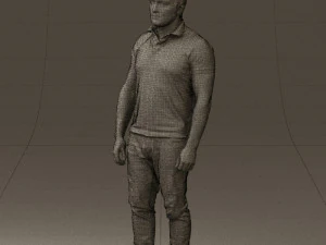 man in blue polo jeans 0599 3d print ready 3D Print Model