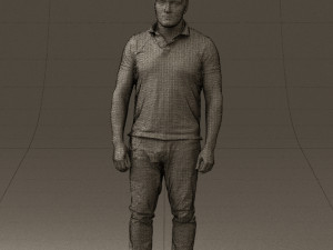 man in blue polo jeans 0599 3d print ready Modèles 3D en vedette
