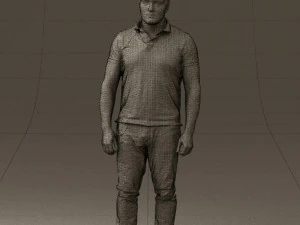 man in blue polo jeans 0599 3d print ready 3D Print Model