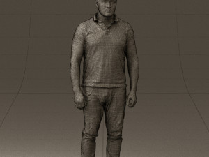 man in blue polo jeans 0599 3d print ready Modèles 3D en vedette