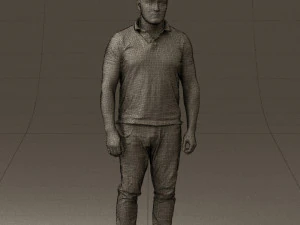 man in blue polo jeans 0599 3d print ready 3D Print Model