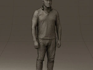 man in blue polo jeans 0599 3d print ready 3D Print Model