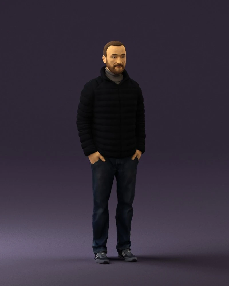 man with beard in dark blue jacket 0601 3D Model .c4d .max .obj .3ds .fbx .stl .blend 