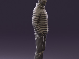 man with beard in dark blue jacket 0601 Modelo 3D