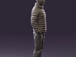 man with beard in dark blue jacket 0601 3D Model
