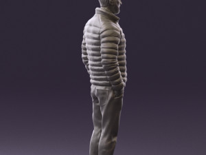 man with beard in dark blue jacket 0601 Modelo 3D