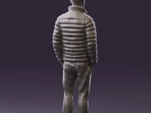 man with beard in dark blue jacket 0601 3D Model