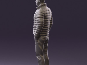 man with beard in dark blue jacket 0601 Modelo 3D