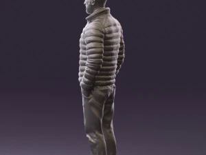 man with beard in dark blue jacket 0601 3D Model