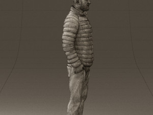 man with beard in dark blue jacket 0601 Modelo 3D