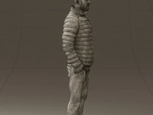 man with beard in dark blue jacket 0601 3D Model