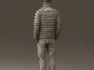 man with beard in dark blue jacket 0601 3D Model