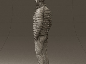 man with beard in dark blue jacket 0601 Modelo 3D