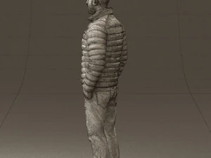 man with beard in dark blue jacket 0601 3D Model