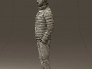man with beard in dark blue jacket 0601 3D Model