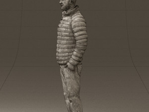 man with beard in dark blue jacket 0601 3d print ready Modèles 3D en vedette