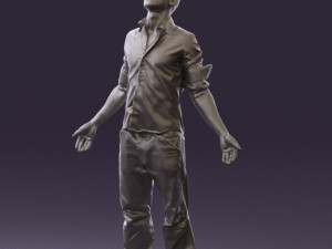 man inblessed pose in blue 0602 Modelo 3D