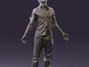 man inblessed pose in blue 0602 Modelo 3D