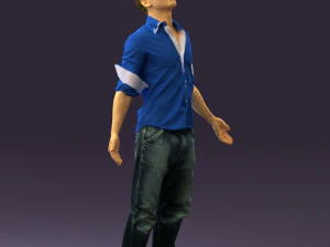 man inblessed pose in blue 0602 3d print ready 3D Print Model