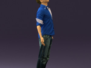 man inblessed pose in blue 0602 3d print ready 3D-printmodel