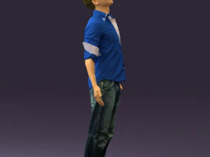 man inblessed pose in blue 0602 3d print ready 3D Print Model