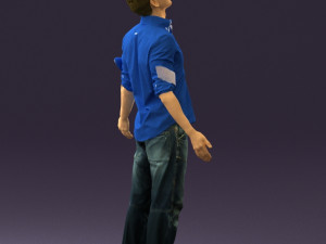 man inblessed pose in blue 0602 3d print ready 3D-printmodel