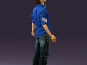man inblessed pose in blue 0602 3d print ready 3D Print Model