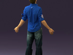 man inblessed pose in blue 0602 3d print ready 3D Print Model