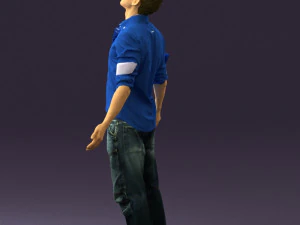 man inblessed pose in blue 0602 3d print ready 3D Print Model