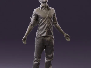 man inblessed pose in blue 0602 3d print ready 3D Print Model