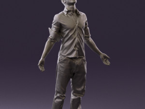 man inblessed pose in blue 0602 3d print ready 3D-printmodel