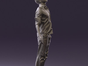 man inblessed pose in blue 0602 3d print ready 3D-printmodel