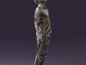 man inblessed pose in blue 0602 3d print ready 3D Print Model