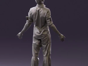 man inblessed pose in blue 0602 3d print ready 3D Print Model