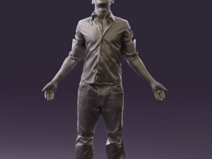 man inblessed pose in blue 0602 3d print ready 3D-printmodel