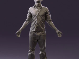 man inblessed pose in blue 0602 3d print ready 3D Print Model