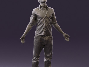 man inblessed pose in blue 0602 3d print ready 3D-printmodel