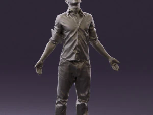 man inblessed pose in blue 0602 3d print ready 3D Print Model