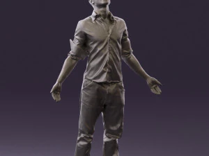 man inblessed pose in blue 0602 3d print ready 3D Print Model