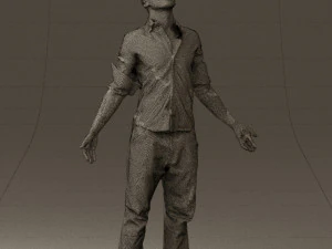 man inblessed pose in blue 0602 3d print ready 3D Print Model