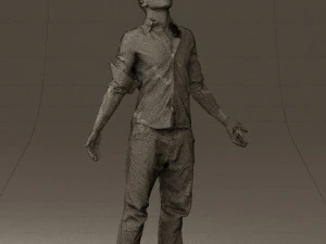 man inblessed pose in blue 0602 3d print ready 3D Print Model