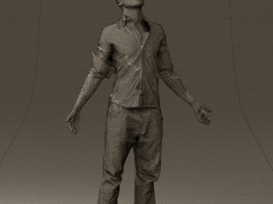 man inblessed pose in blue 0602 3d print ready 3D-printmodel