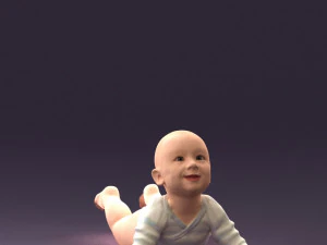 Baby im gestreiften Anzug 0587 3D Modell