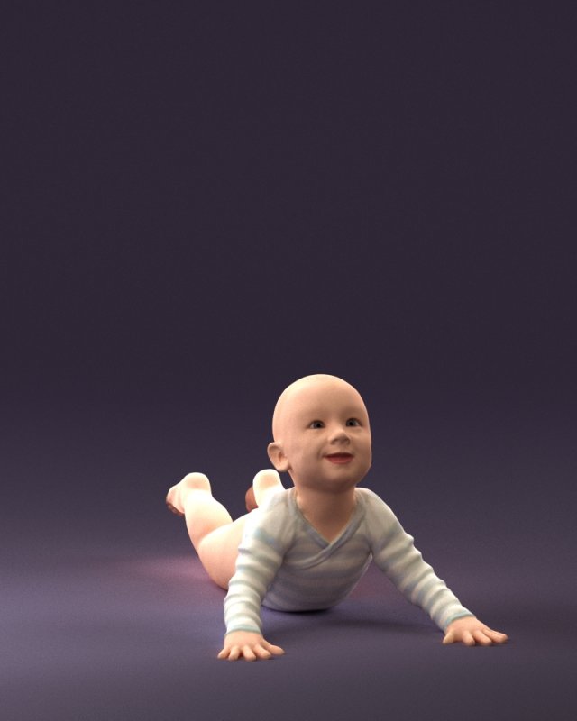 baby in stripped suit 0587 3d print ready Modelo de Impressão 3D .c4d .max .obj .3ds .fbx .stl .blend 