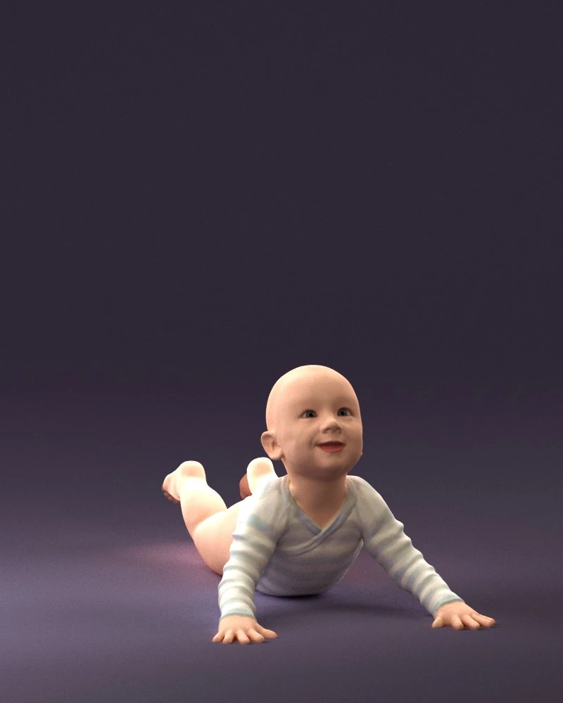 baby in stripped suit 0587 3d print ready 3D Print Model .c4d .max .obj .3ds .fbx .stl .blend 