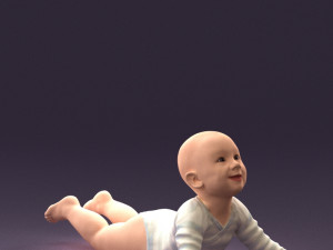 baby in stripped suit 0587 3d print ready Modelo de Impressão 3D